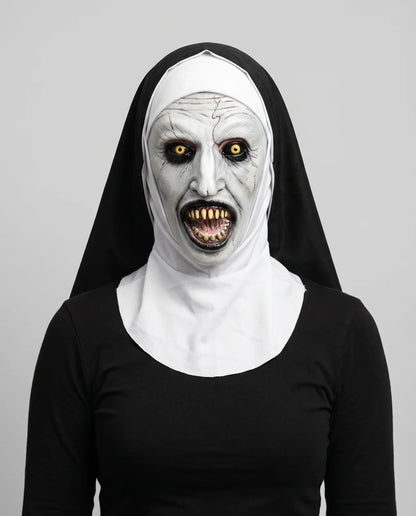 Horror Nun Latex Mask w/ Glow Effect